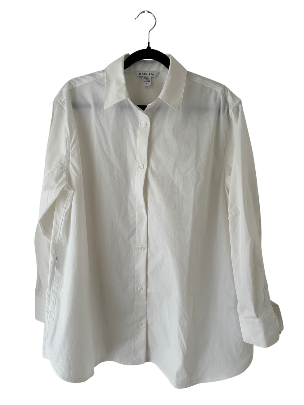 Athleta Fit Crisp White Button-Front Dress Shirt